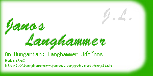 janos langhammer business card